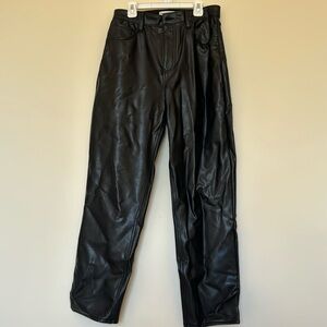 Straight Leg Vegan Leather Pants